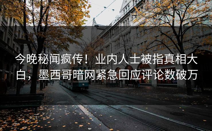 今晚秘闻疯传！业内人士被指真相大白，墨西哥暗网紧急回应评论数破万