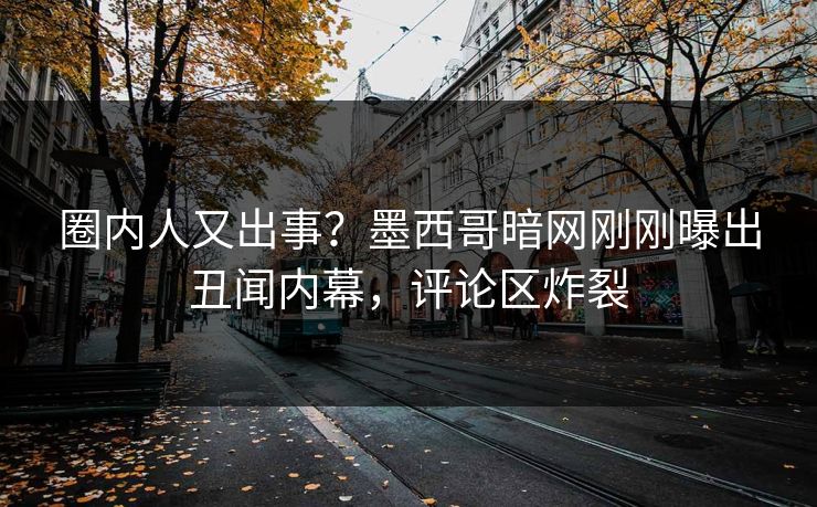 圈内人又出事？墨西哥暗网刚刚曝出丑闻内幕，评论区炸裂
