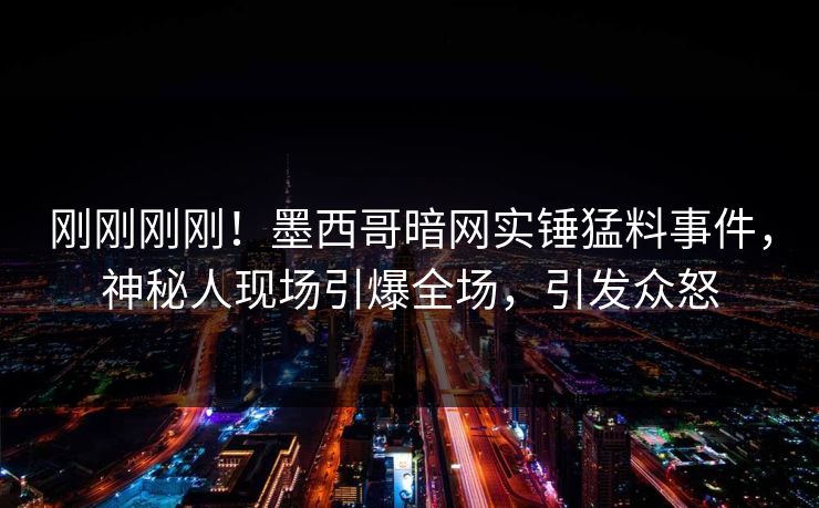 刚刚刚刚！墨西哥暗网实锤猛料事件，神秘人现场引爆全场，引发众怒