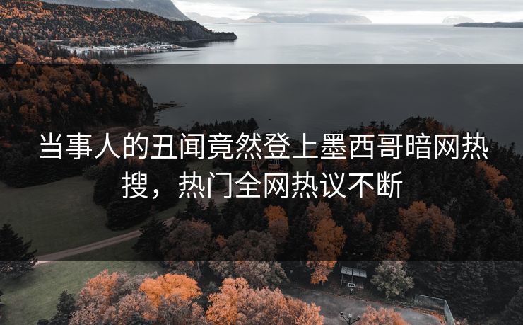当事人的丑闻竟然登上墨西哥暗网热搜，热门全网热议不断