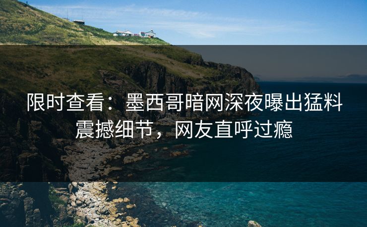 限时查看：墨西哥暗网深夜曝出猛料震撼细节，网友直呼过瘾