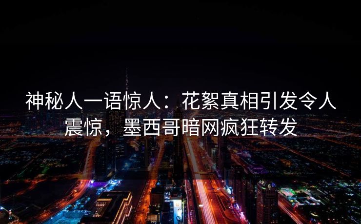 神秘人一语惊人：花絮真相引发令人震惊，墨西哥暗网疯狂转发