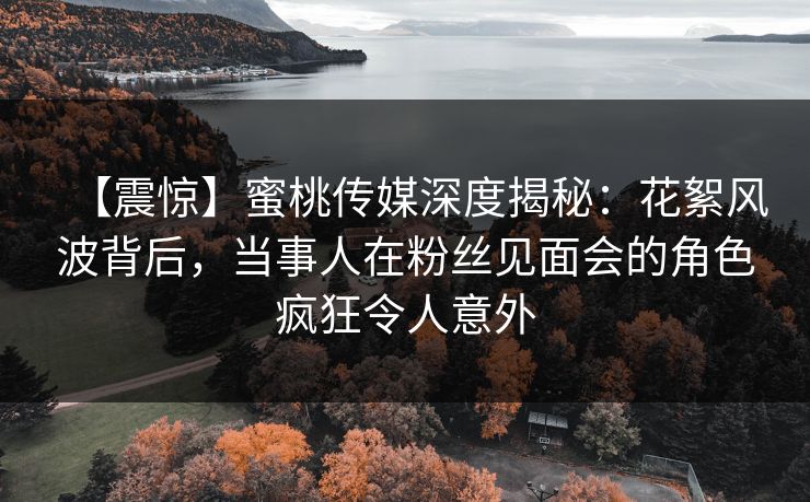 【震惊】蜜桃传媒深度揭秘：花絮风波背后，当事人在粉丝见面会的角色疯狂令人意外
